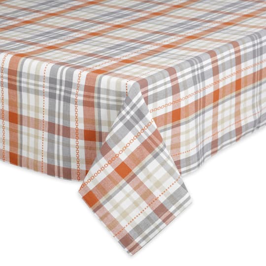 DII® 104" Autumn Afternoon Plaid Tablecloth